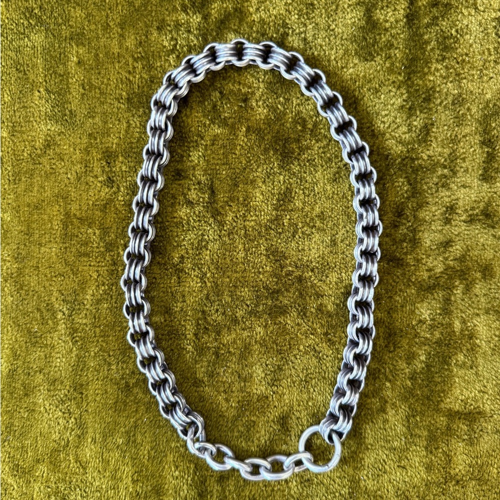 Antique Sterling Watch Chain Necklace